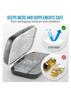 General Pill Organiser Airtight Pill Box Large Pill Dispenser Home Travel Supplement Holder Portable Vitamin Sorter  - Image 2