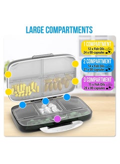 General Pill Organiser Airtight Pill Box Large Pill Dispenser Home Travel Supplement Holder Portable Vitamin Sorter  - Image 3
