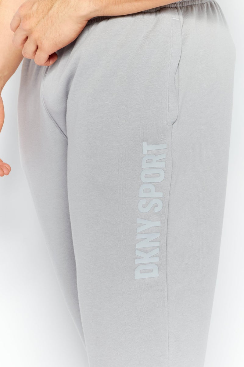 DKNY Sport Men Sportswear Fit Drawstring Training Sweatpants, Silver  - Image 3