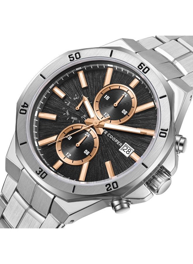 Lee Cooper LEE COOPER LC08087.340 Men's Multi Function Display Watch & Metal Strap Silver  - Image 1