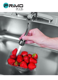 بريمو بلس خرطوم رشاش للحوض برأس دوار مثبت بالصنبور من دون استخدام اليدين فضي  - Image 2