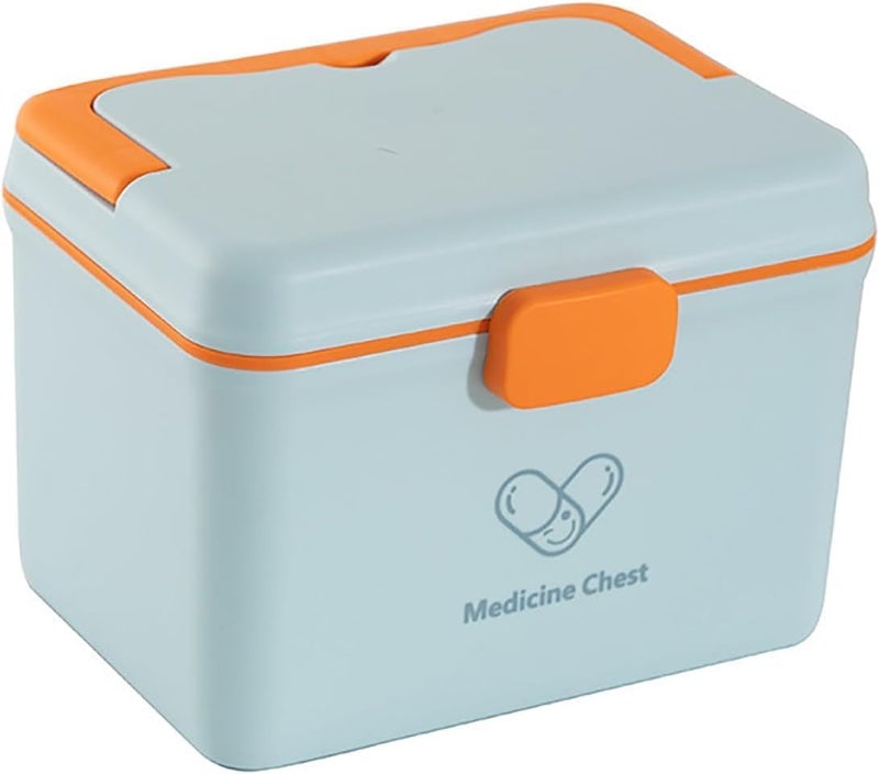 HEBEZON Plastic Rectangular Medicine Box Medical Box First aid Box Multi Purpose Storage Box with Handle Medicine Organizer Storage Box Multicolor - Image 1
