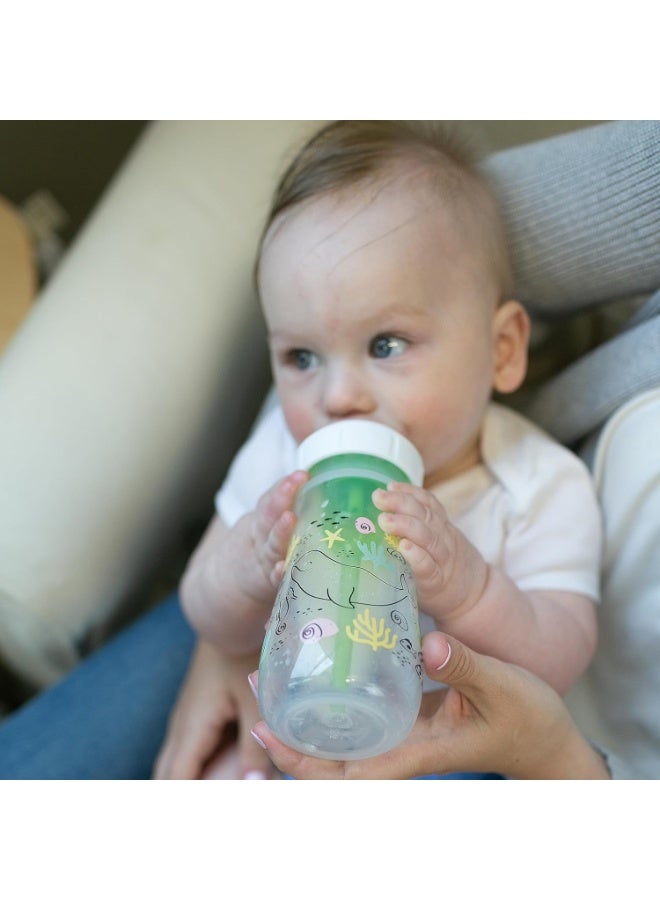 Dr. Brown's Dr. Brown’s Natural Flow Anti-Colic Options+ Wide-Neck Baby Bottle Designer Edition Bottles, Ocean Decos, 9 oz/270 mL, Level 1 Nipple, 2-Pack, 0m+  - Image 3