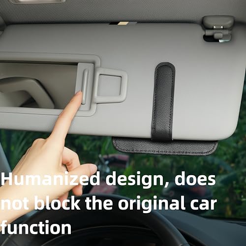AWinjoy Auto Car Sun Visor Organizer, Multifunctional Auto Interior Accessories Storage Pocket Sun Visor Pouch for Card License Registration Document Pen Key Interior Accessories Pocket Organizer (Black) - Image 3