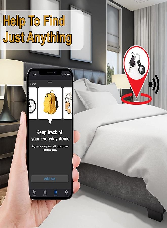 RKN Protective Leather Case Tracker Cover with Air Tag Holder Pink - Image 3