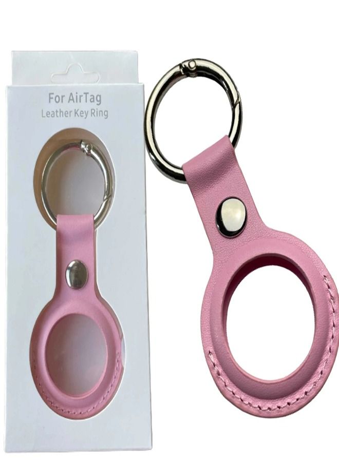 RKN Protective Leather Case Tracker Cover with Air Tag Holder Pink - Image 1