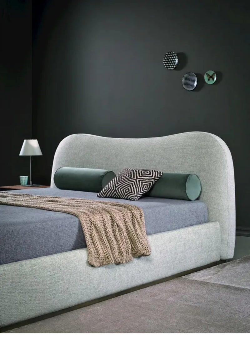 Karnak Moana-2 Light Luxury Modern Bed Frame – Tandy Linen Fabric for Bedroom White Super King Size 200x200Cm - Image 2