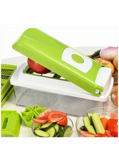 ELTRAZONE VEGETABLE CHOPPER Nicer Dicer Smart 10 Pieces Vegetable Cutter Onion Cutter Mandolin Multi Cutter Vegetable Slicer Fruit Cutter Limited Time Offer, Green,  - Image 1
