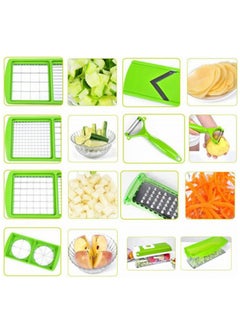 ELTRAZONE VEGETABLE CHOPPER Nicer Dicer Smart 10 Pieces Vegetable Cutter Onion Cutter Mandolin Multi Cutter Vegetable Slicer Fruit Cutter Limited Time Offer, Green,  - Image 5