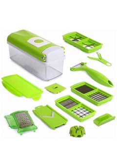 ELTRAZONE VEGETABLE CHOPPER Nicer Dicer Smart 10 Pieces Vegetable Cutter Onion Cutter Mandolin Multi Cutter Vegetable Slicer Fruit Cutter Limited Time Offer, Green,  - Image 4