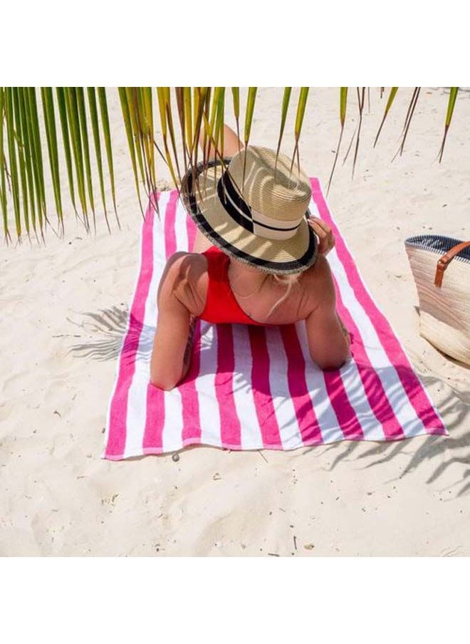 SIGNOOLA - Signoola 4 Beach towel 70 x 180 cm Rose Stripes, 100% cotton. - Image 1