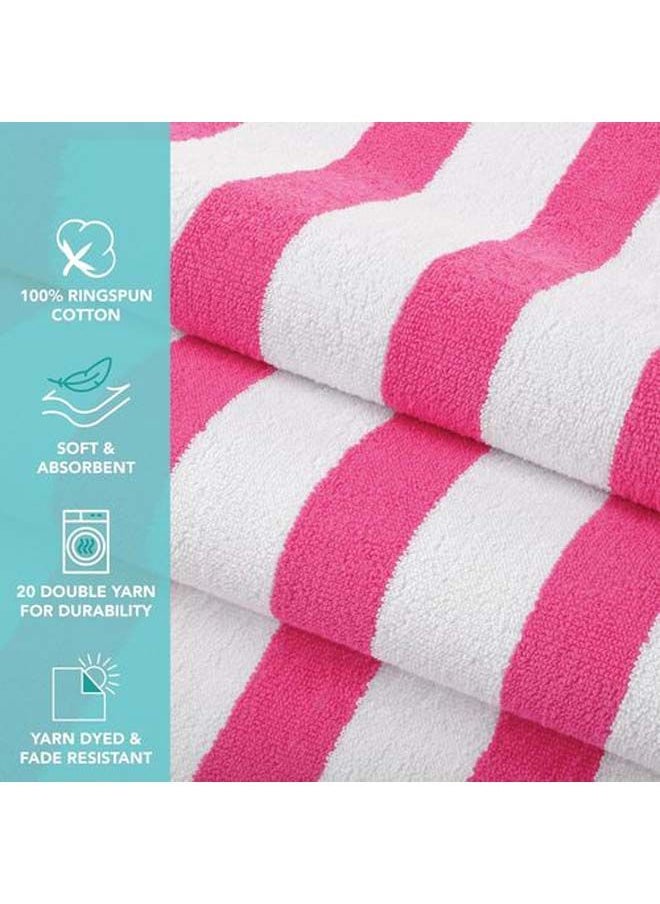 SIGNOOLA - Signoola 4 Beach towel 70 x 180 cm Rose Stripes, 100% cotton. - Image 1