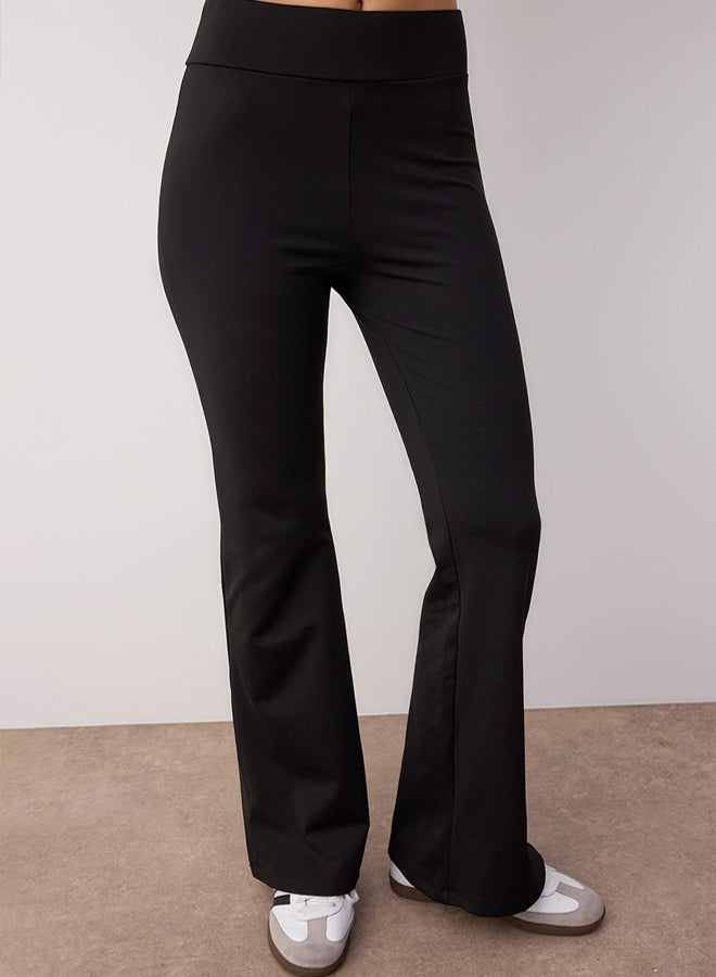 trendyol Black Raglan Sleeve Relaxed Top Flare/Spanish Leg Bottom Stretchy Knitted Bottom - Top Set - Image 3