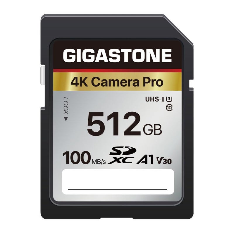 Gigastone [5-Yrs Free Data Recovery] GIGASTONE 512GB Memory Card 4K Pro Series Speed Up to 100MB/s Compatible with Canon Nikon Sony Camcorder, A1 V30 UHS-I - Image 1