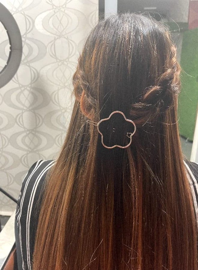 STRIPES® Silver Metal Plain Flower Shape 1PCS Hairpin Hair Clip for Women and Girls - Image 3