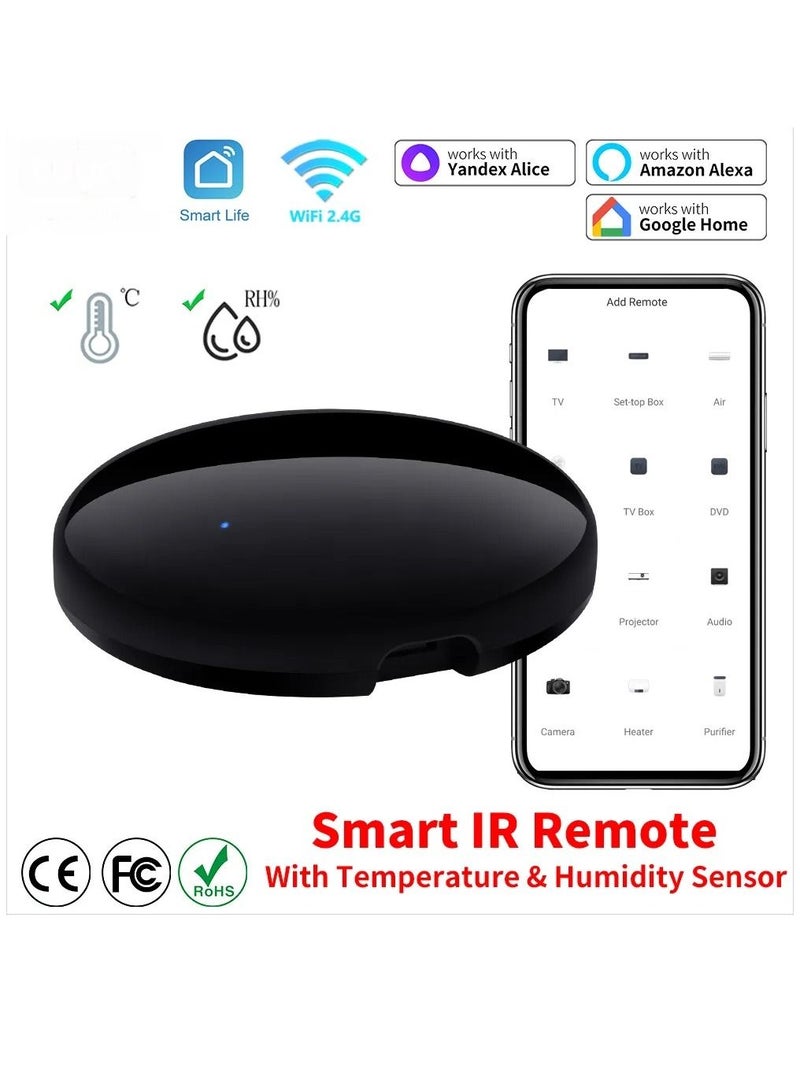 Smart Infrared WiFi Remote Control Humidity Temperature Sensor 3 in 1 for AC TV Work with Yandex,Google Home,Alexa  - Image 1