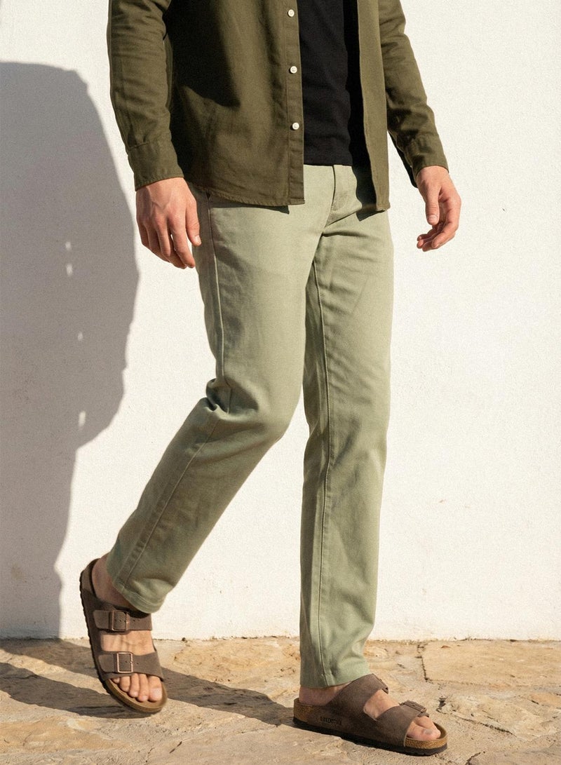 Dennis Lingo Sage Cotton Solid Full Chinos Straight Trouser For Men - Image 5
