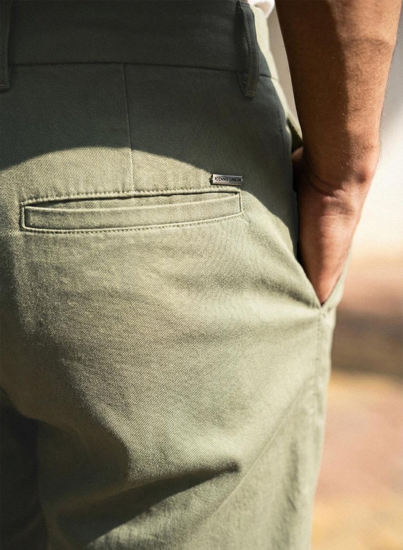 Dennis Lingo Sage Cotton Solid Full Chinos Straight Trouser For Men - Image 2