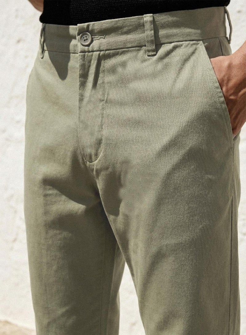 Dennis Lingo Sage Cotton Solid Full Chinos Straight Trouser For Men - Image 4