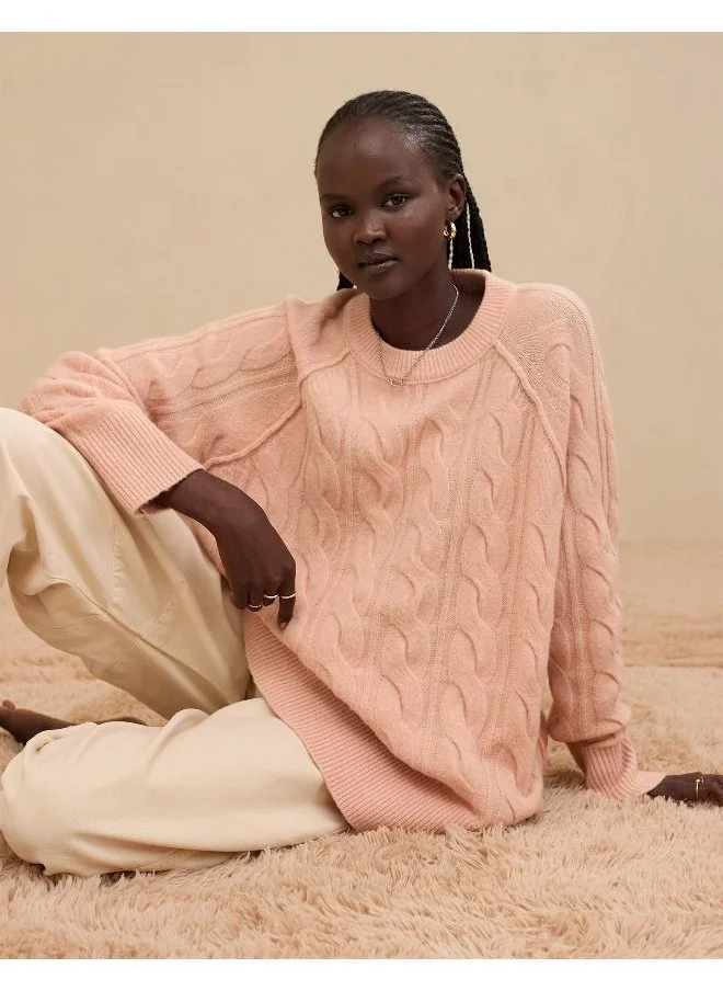 Aerie Aerie unREAL Cable Crew Sweater