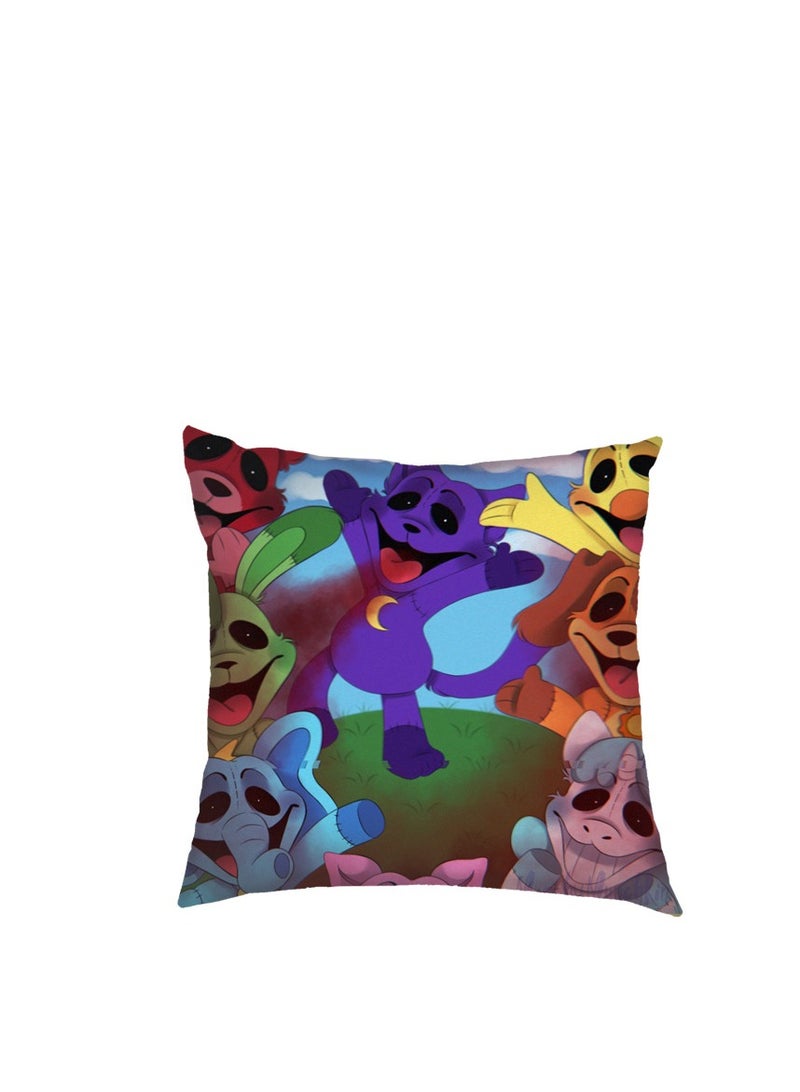 XiuWoo Smiling Critters Throw Pillow Covers,Case Cover Square Cushion Cover,Smiling Critters Cartoon peripheral,Animal Cushion Covers Pillow Case Cover for Sofa Car Bedroom Home Decor - Image 1