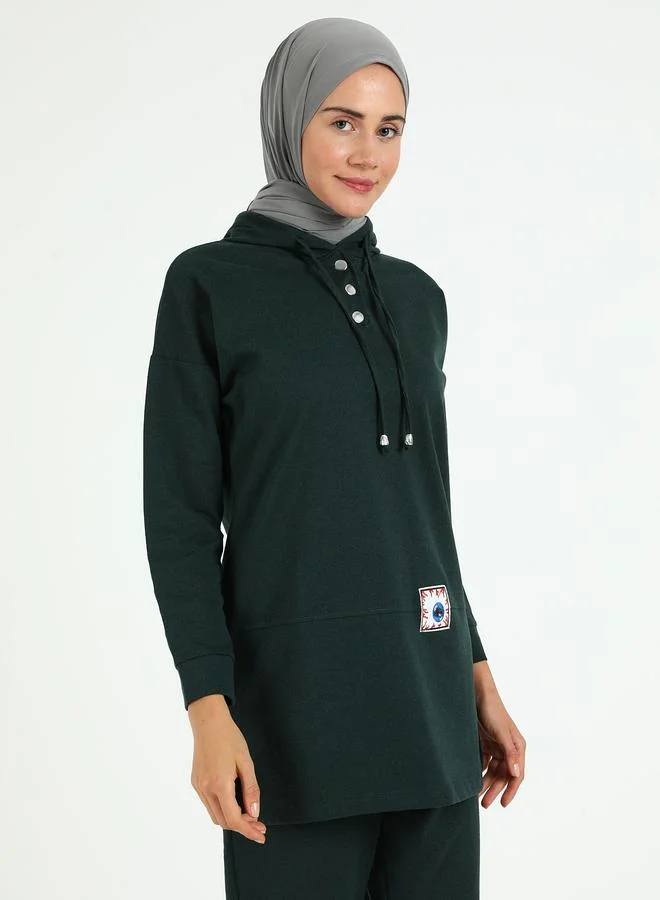 Bwest Bwest Modest Longline Hooded Top Tracksuit Set