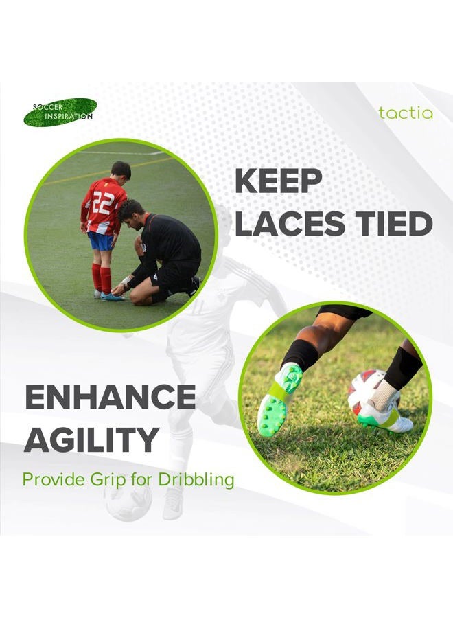 Tactia Soccer Lace Bands Youth – Premium Silicone – Lace Cover for Soccer Cleats, Soccer Shoe Lace Bands (1 Pair), Green, 5Y - 10 Men/11 Women - Image 2