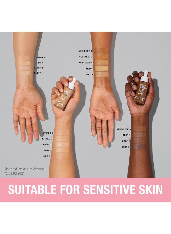 Neutrogena - Healthy Skin Sensitive Skin Serum Foundation with Pro-Vitamin B5, Color Correcting & Pore Minimizing Liquid Foundation & Face Serum, Buildable Coverage, Medium 01, 1 oz - Image 1