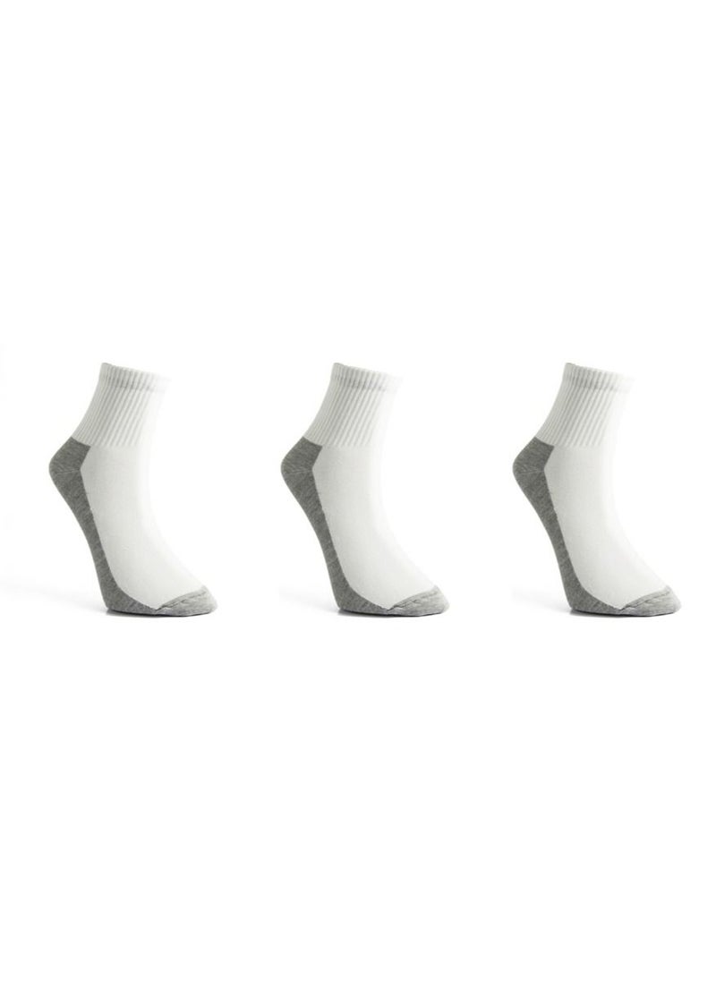 Maestro Maestro Tennis Bucket 3 Socks White x Grey-123 