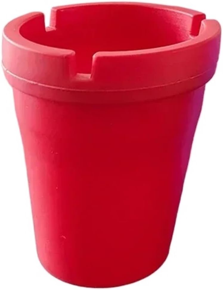1pc Portable Smokeless Ashtray - Auto Ashtray For Car - Hourglass Design - PP Plastic - 8x6x10.5 Cm(Red) - Image 1