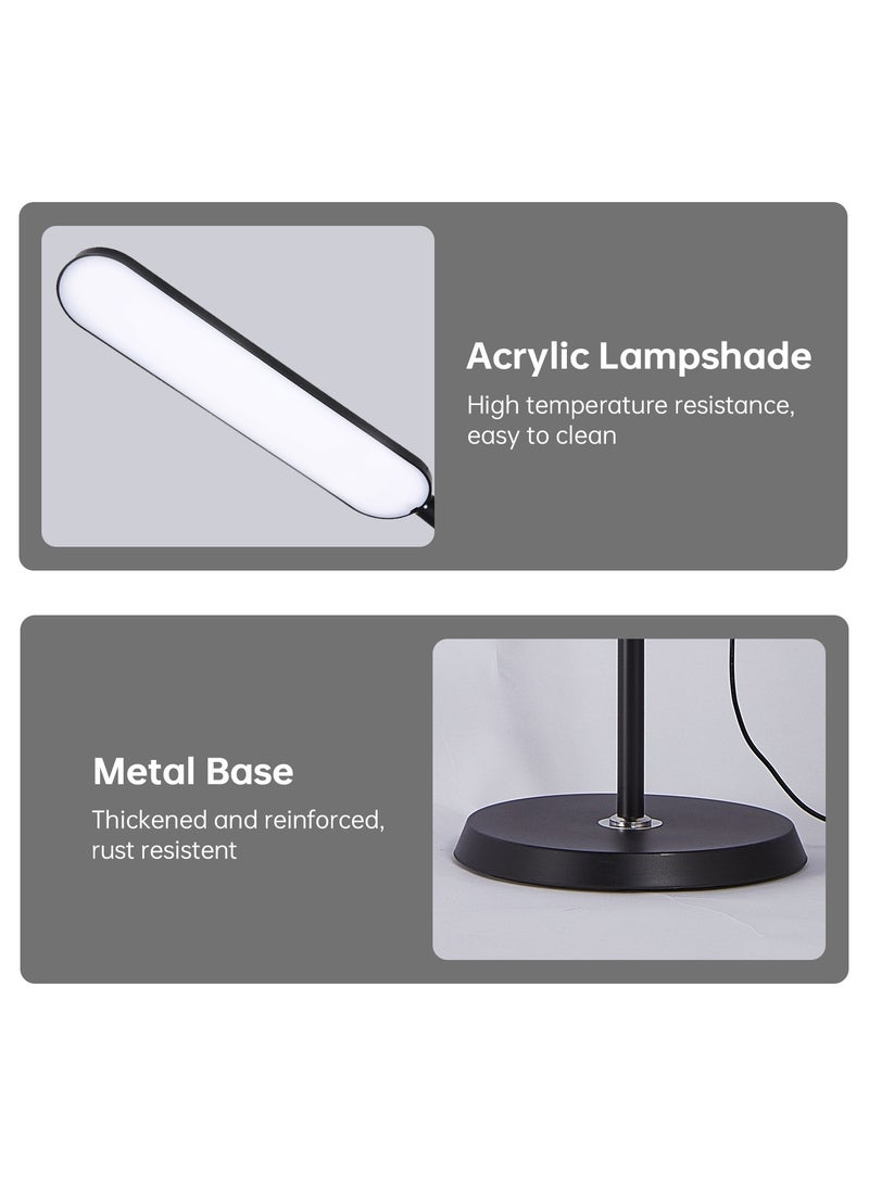 Perfin Floor Lamp Convertible Table Desk Light, Stepless Dimming& Color Adjustable Dual-purpose Light, Touch Control Stand Light 360Â° Rotatable Gooseneck Reading Architect Task Lamps for Home Office Black 25x25x160 cm  - Image 5