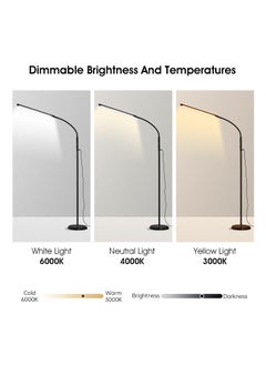 Perfin Floor Lamp Convertible Table Desk Light, Stepless Dimming& Color Adjustable Dual-purpose Light, Touch Control Stand Light 360Â° Rotatable Gooseneck Reading Architect Task Lamps for Home Office Black 25x25x160 cm  - Image 4