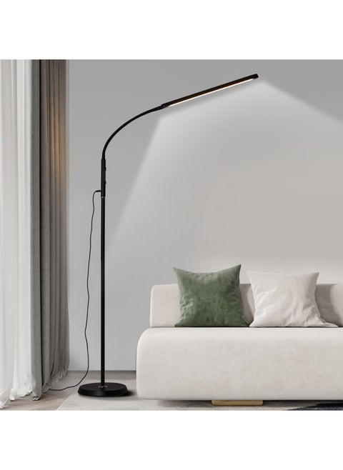 Floor Lamp Convertible Table Desk Light, Stepless Dimming& Color Adjustable Dual-purpose Light, Touch Control Stand Light 360Â° Rotatable Gooseneck Reading Architect Task Lamps for Home Office Black 25x25x160 cm