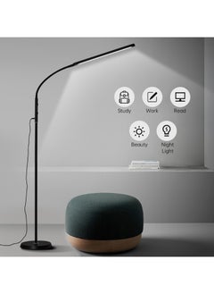 Perfin Floor Lamp Convertible Table Desk Light, Stepless Dimming& Color Adjustable Dual-purpose Light, Touch Control Stand Light 360Â° Rotatable Gooseneck Reading Architect Task Lamps for Home Office Black 25x25x160 cm  - Image 2