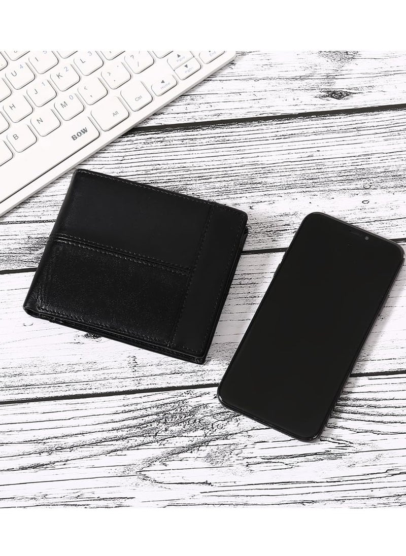 KASTWAVE - Slim Wallet for Men, Slim Minimalist Front Pocket RFID Blocking Leather Wallets for Men Women, Genuine Leather RFID Blocking Bifold Wallet With ID Window and 16 Credit Card Pockets - Image 1
