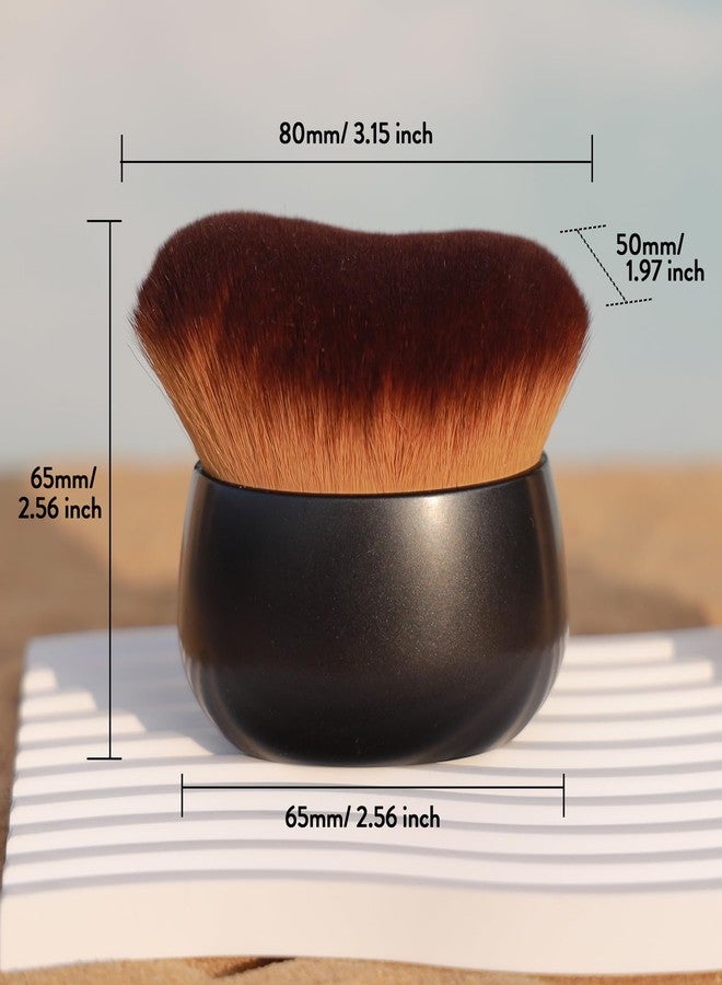 DRIPOO Oversize Body Blending Brush for Self Tanner, Full Body Makeup & Contour Blending - 80mm Dense Oval Kabuki Head Ensures Even, Streak-Free Coverage, Leg Shoulder Application (Black) - Image 5