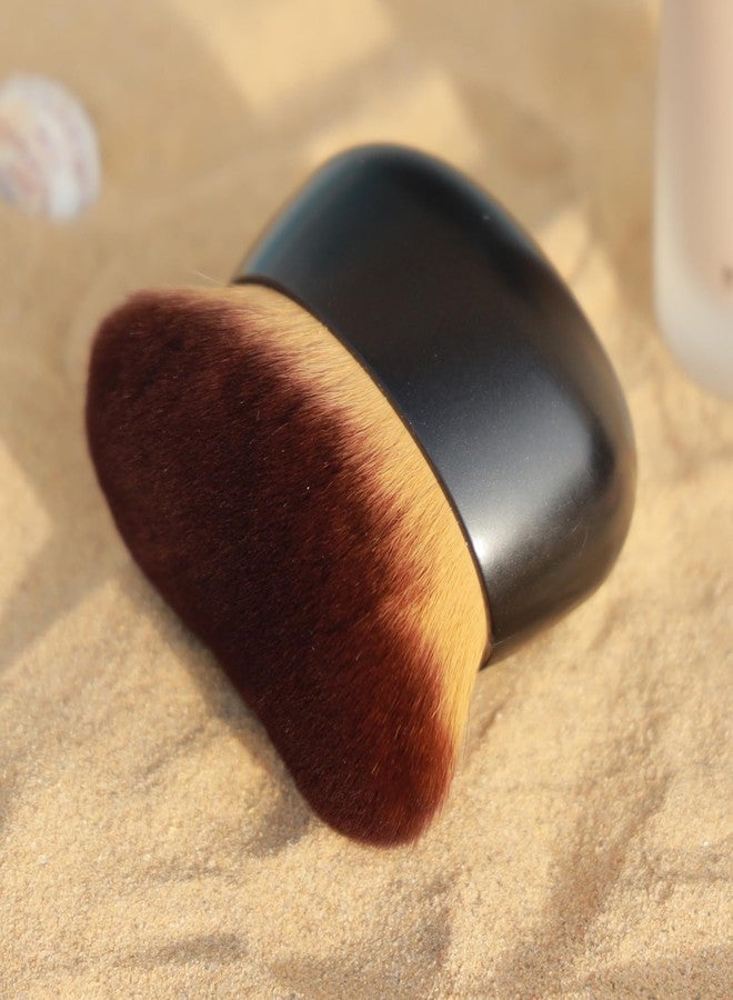 DRIPOO Oversize Body Blending Brush for Self Tanner, Full Body Makeup & Contour Blending - 80mm Dense Oval Kabuki Head Ensures Even, Streak-Free Coverage, Leg Shoulder Application (Black) - Image 2