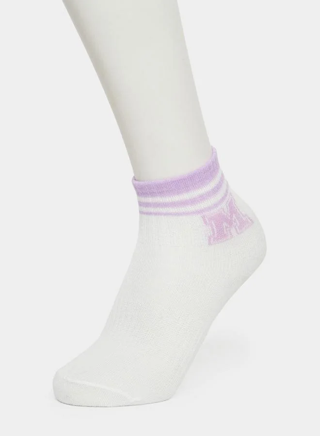 Styli Styli Pack of 5 - Striped Cuff Socks