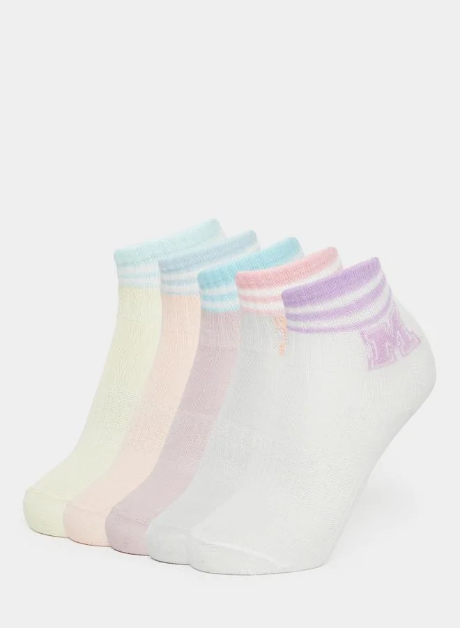 Styli Styli Pack of 5 - Striped Cuff Socks