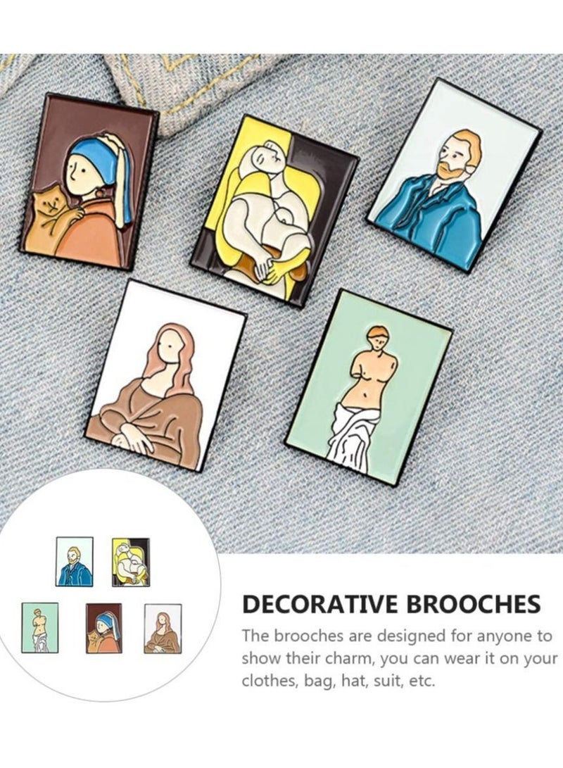 Y&D Brooch 5 Pack Cartoon Brooch Lapel Pin Set Handmade Enamel Badge Novelty Pins for DIY Clothing Bag Backpack Jacket Hat - Image 4