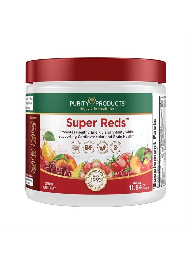 Purity Products Super Reds Powder Phytonutrient Superfood Drink Mix w/FloraGLO Lutein - Phytonutrient Blend containing Polyphenols, Antioxidants & More - 330 Grams - 30 Day Supply - Image 1