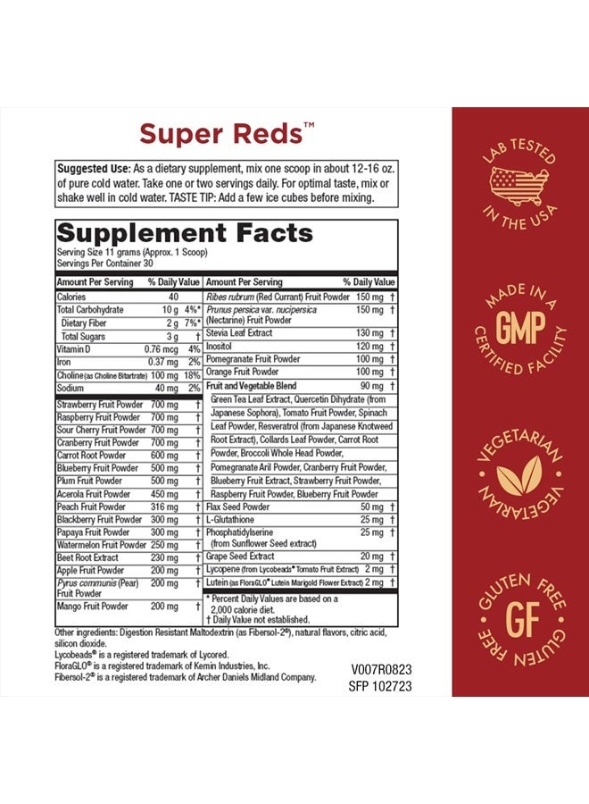 Purity Products Super Reds Powder Phytonutrient Superfood Drink Mix w/FloraGLO Lutein - Phytonutrient Blend containing Polyphenols, Antioxidants & More - 330 Grams - 30 Day Supply - Image 2