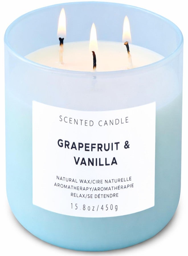 T&H Grapefruit Vanilla Aromatherapy Candle 3-Wick, 16 Oz, Scented, Large, 3 Wick, Orange, Indoor, All Season, Men, Women, Unisex, Meditation, Yoga, General Home Decor - Image 1