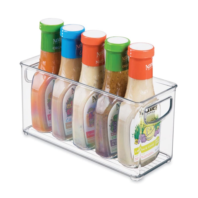 iDesign Stackable Pantry Bin with Handles for Kitchen Fridge or Freezer Clear Made in USA