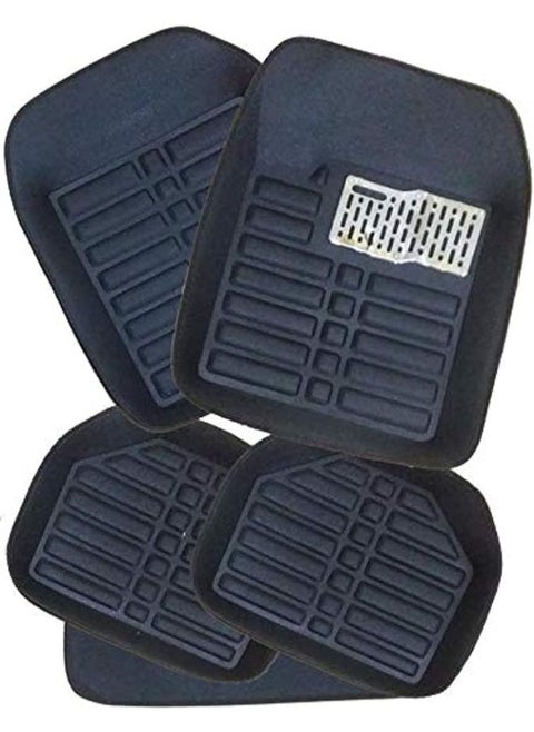 Car floor mats 5 piece for Fiat Panda 4X4 Pop Hatchback 2016 color (black)