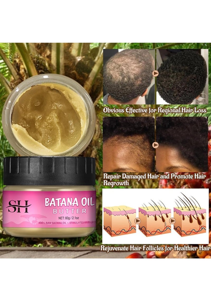 SHA Batana Oil Pure,100% Batana Oil for Hair Growth Dr Sebi,Veganic Natural Hair Growth Oil Effective Against Regional Alopecia,Soothe Scalp,Repair Damaged Hair and Promote Hair Regrowth,60g,2.1Oz. - Image 3