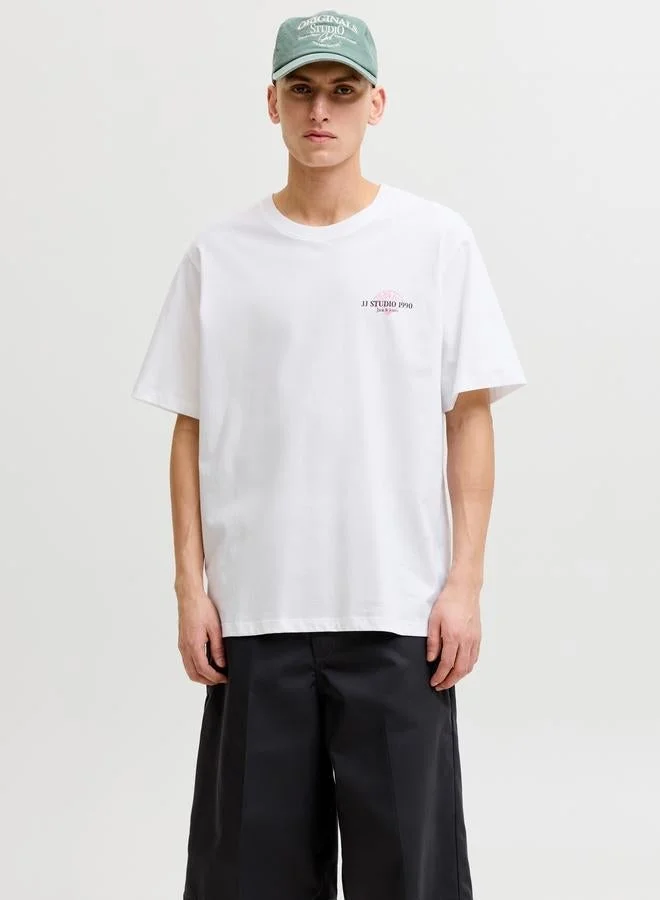 JACK & JONES Men Cotton Oversized T-Shirt