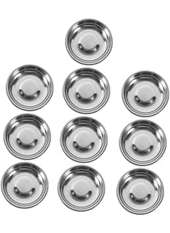 10pcs Stainless Steel Dipping Bowls Round Condiment Dishes for Sauces Mustard Spices Easy to Clean - Image 1
