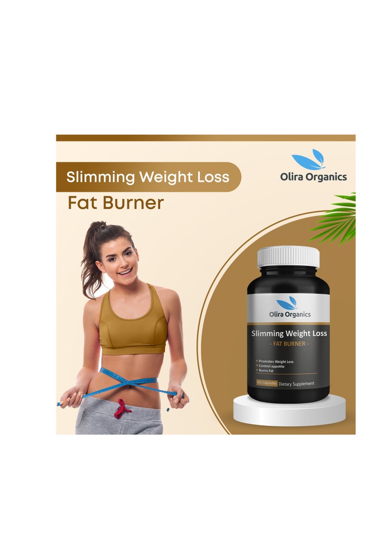 Olira Organics - Slimming Weight Loss 60 Capsule | Advanced Weight Loss Formula With Garcinia , Green Coffee, CLA, L-Carnitine| Metabolism Booster, Appetite Suppressant & Weight Loss Diet Pills For Men and Women - Image 1