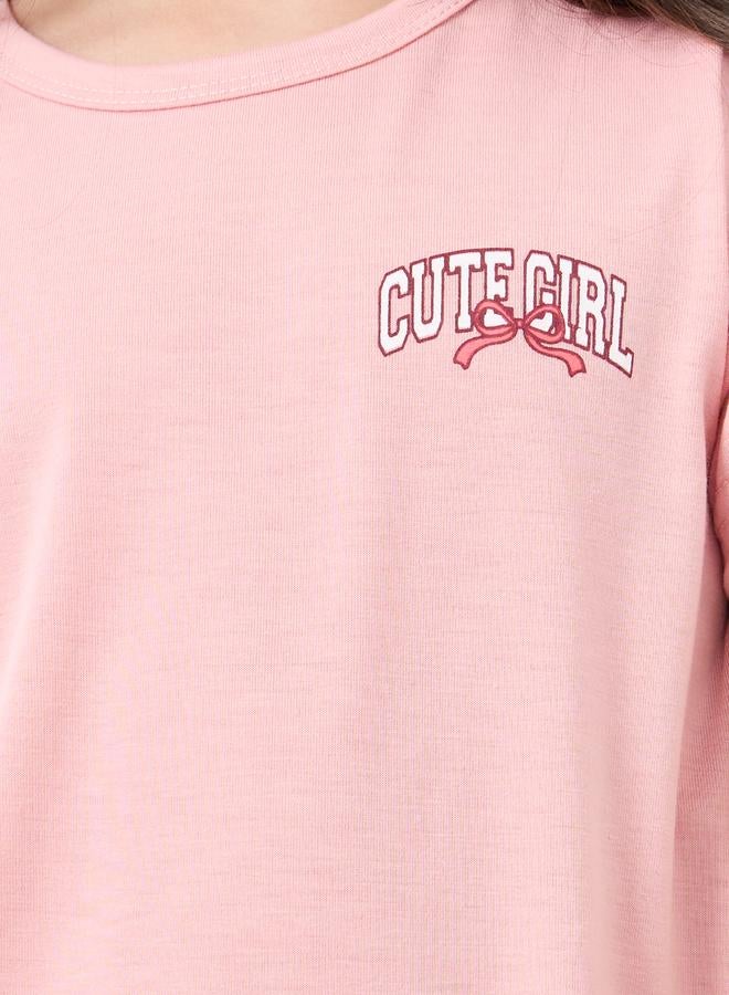 ستايلي طقم بيجامة بطبعة فيونكة ورقبة مستديرة - Image 3